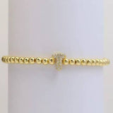 Gold Beaded Initial Bracelets