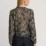 Selene Top in Floral Burnout Lurex Chiffon