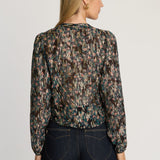 Selene Top in Floral Burnout Lurex Chiffon