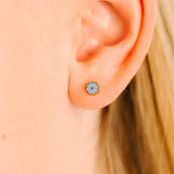 Tiny Blue Flower Earrings