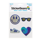 Blue Spirit Rhinestone Sticker Set of 4 Cut to Shape