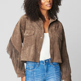 Blank NYC Faux Fringe Suede in Hot Cocoa