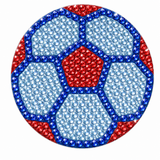 USA Soccer Ball Rhinestone Sticker 2" Cut to Shape