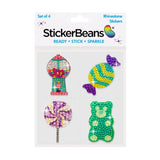Sweet Tooth Set of 4 2" Rhinestone Stickers
