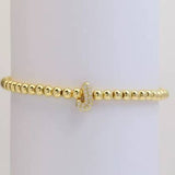 Gold Beaded Initial Bracelets