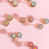 Tiny White Daisy Earrings