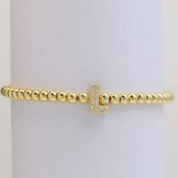 Gold Beaded Initial Bracelets