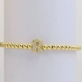 Gold Beaded Initial Bracelets