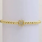 Gold Beaded Initial Bracelets