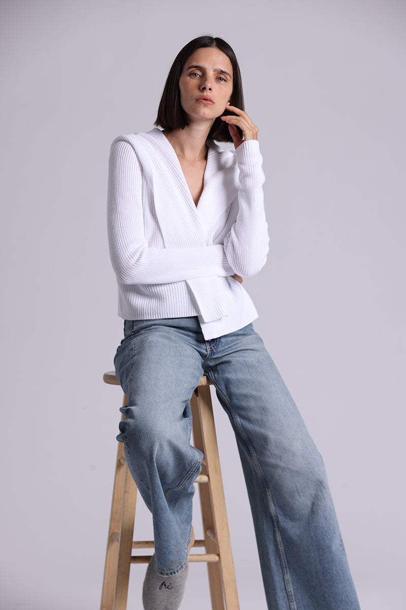 9264 Cotton Shaker Hooded Flyaway Cardigan