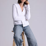 9264 Cotton Shaker Hooded Flyaway Cardigan