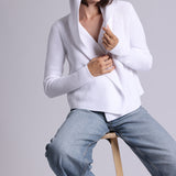 9264 Cotton Shaker Hooded Flyaway Cardigan