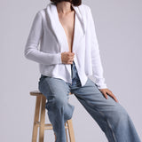 9264 Cotton Shaker Hooded Flyaway Cardigan