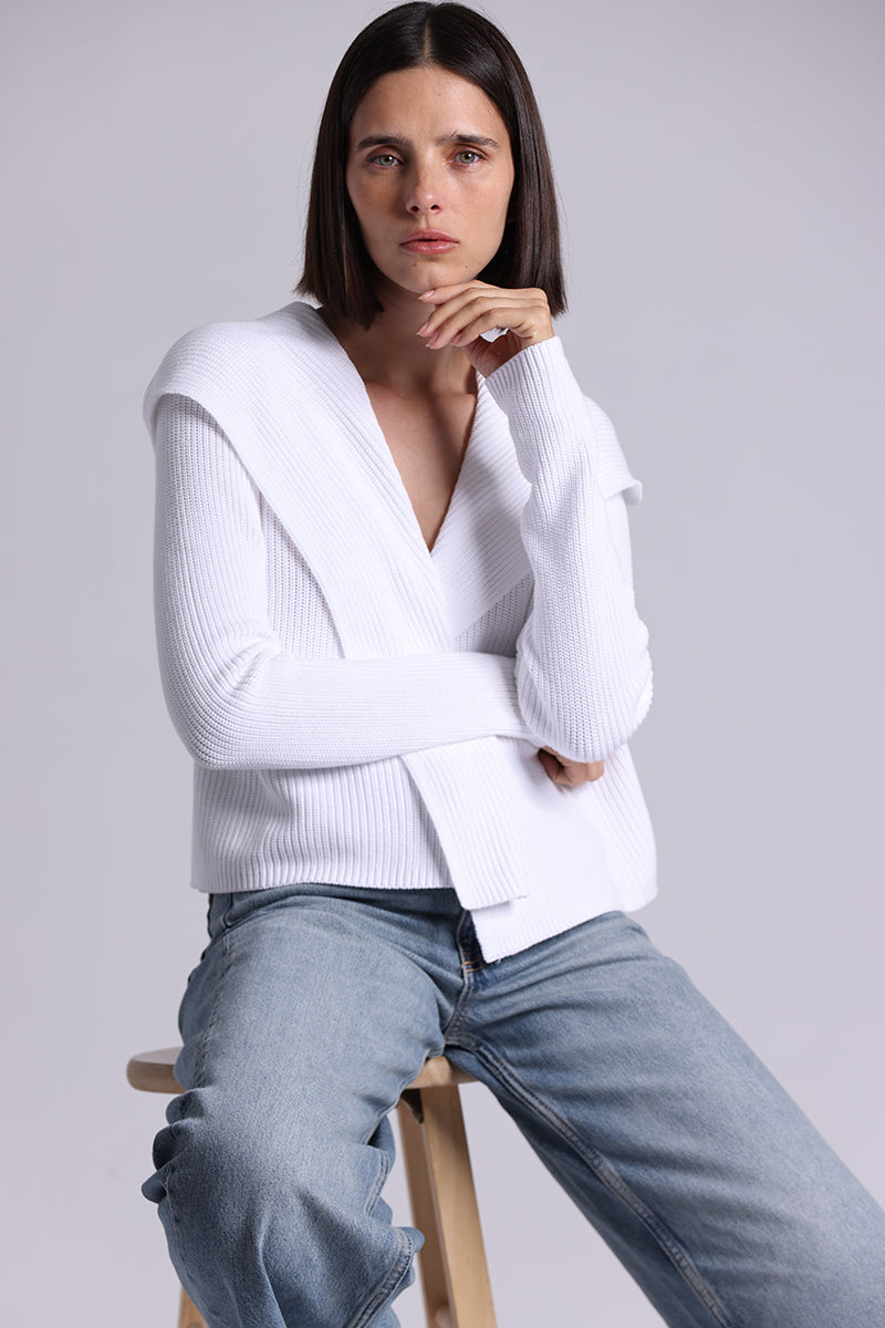 9264 Cotton Shaker Hooded Flyaway Cardigan