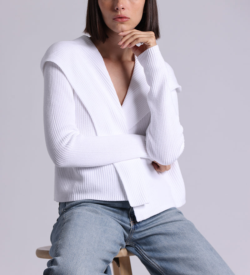 9264 Cotton Shaker Hooded Flyaway Cardigan