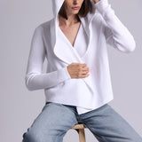 9264 Cotton Shaker Hooded Flyaway Cardigan
