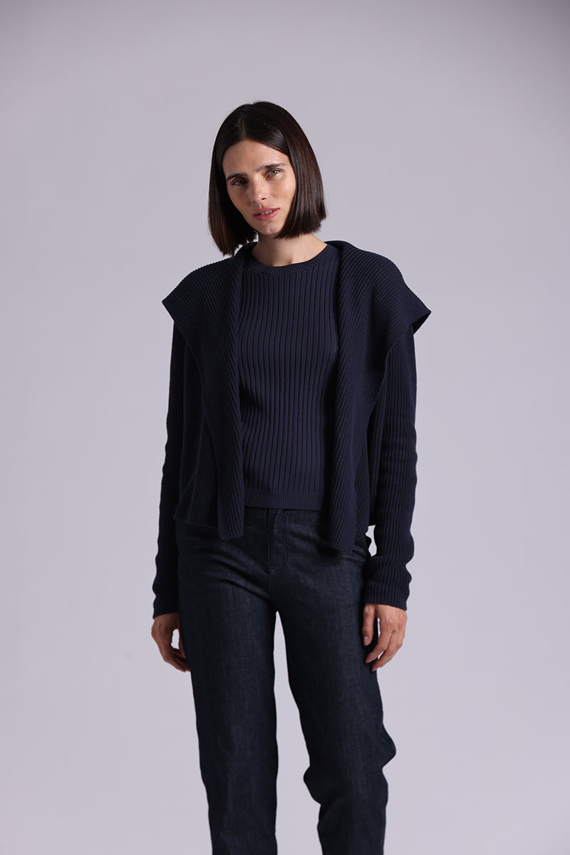 9264 Cotton Shaker Hooded Flyaway Cardigan