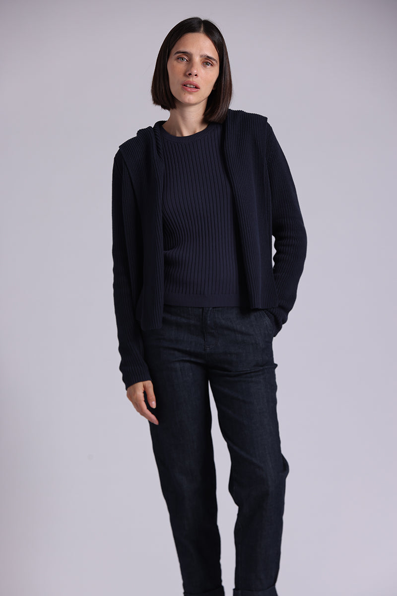 9264 Cotton Shaker Hooded Flyaway Cardigan