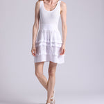 9786 Viscose Pointelle Ruffle Sleeveless Dress