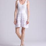 9786 Viscose Pointelle Ruffle Sleeveless Dress