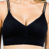 strap-its Black Plunge Bra with Crystal Straps