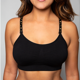 strap-its Basic Black Bra with Gold/Black Chain Strap