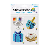 Chanukah Set of 4 2" Rhinestone Stickers