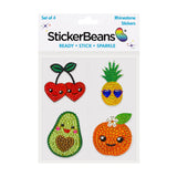 Fruity Friends Rhinestone Sticker Set of 4 Cut to Shape