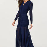 ASTR Yasmine Ruched Long Sleeve Dress