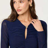 ASTR Yasmine Ruched Long Sleeve Dress