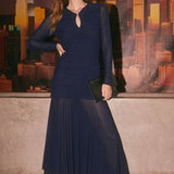 ASTR Yasmine Ruched Long Sleeve Dress