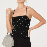 ASTR Adde Pearl Rhinestone Sweater Tank