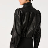 Estero Faux Leather Bomber Jacket