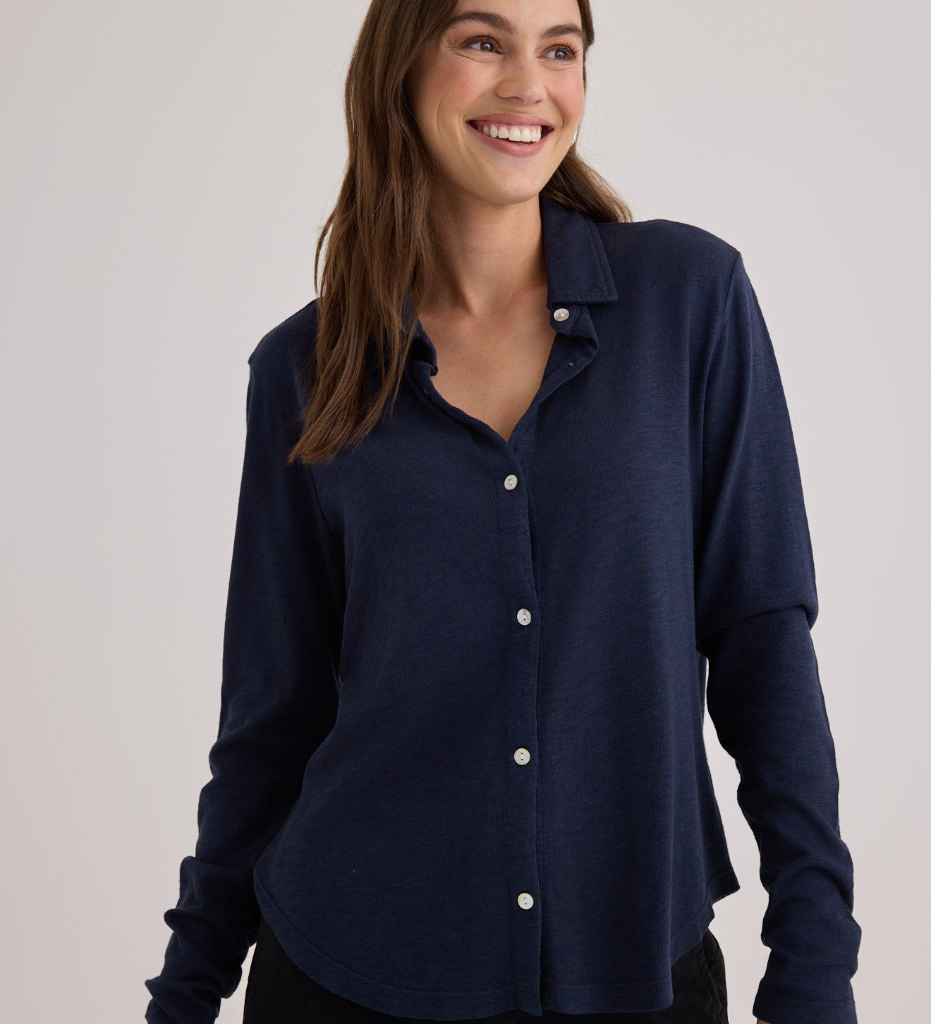 B2241-G55-302 - BUTTON UP KNIT TOP