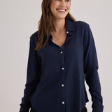 B2241-G55-302 - BUTTON UP KNIT TOP