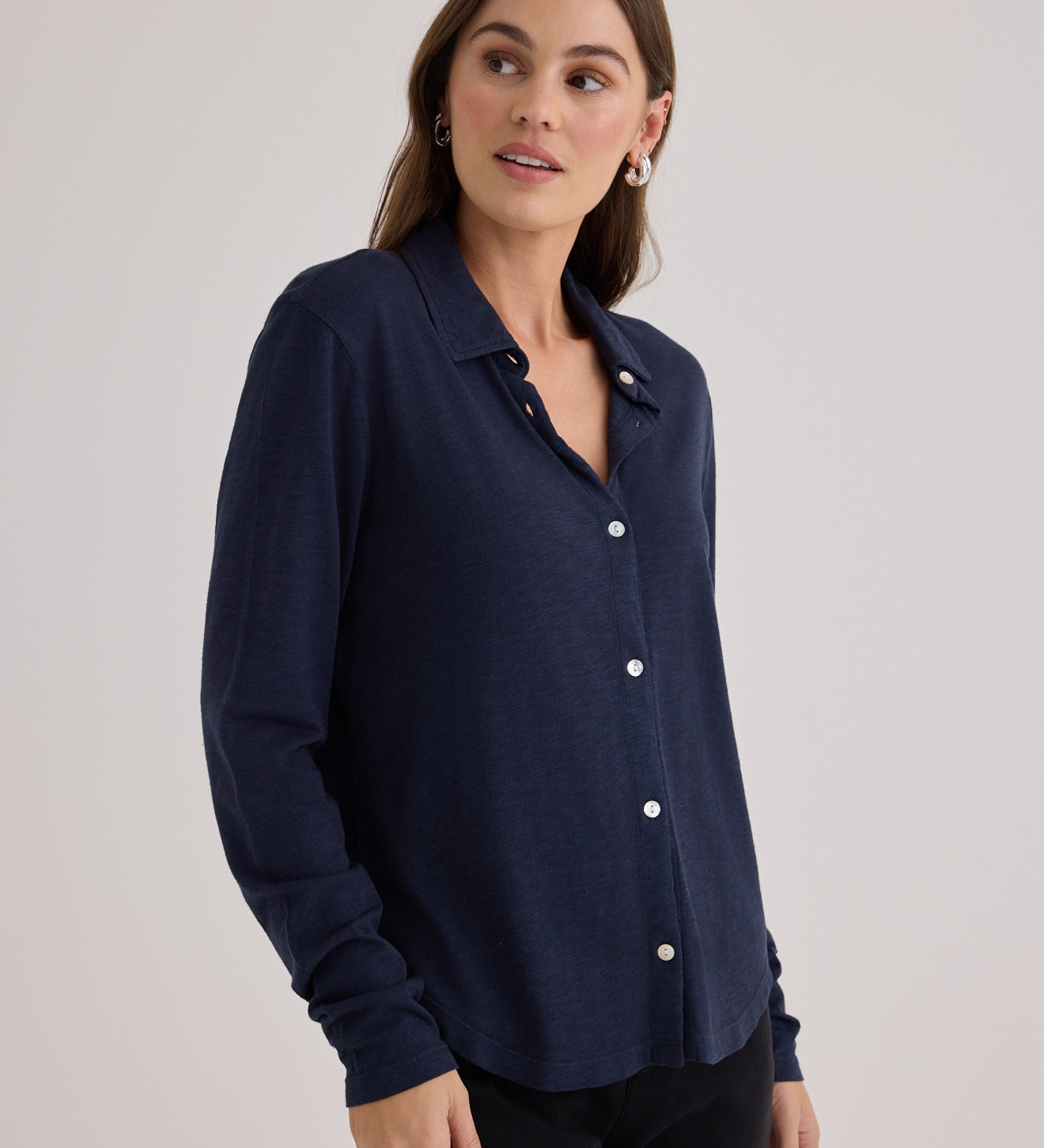 B2241-G55-302 - BUTTON UP KNIT TOP