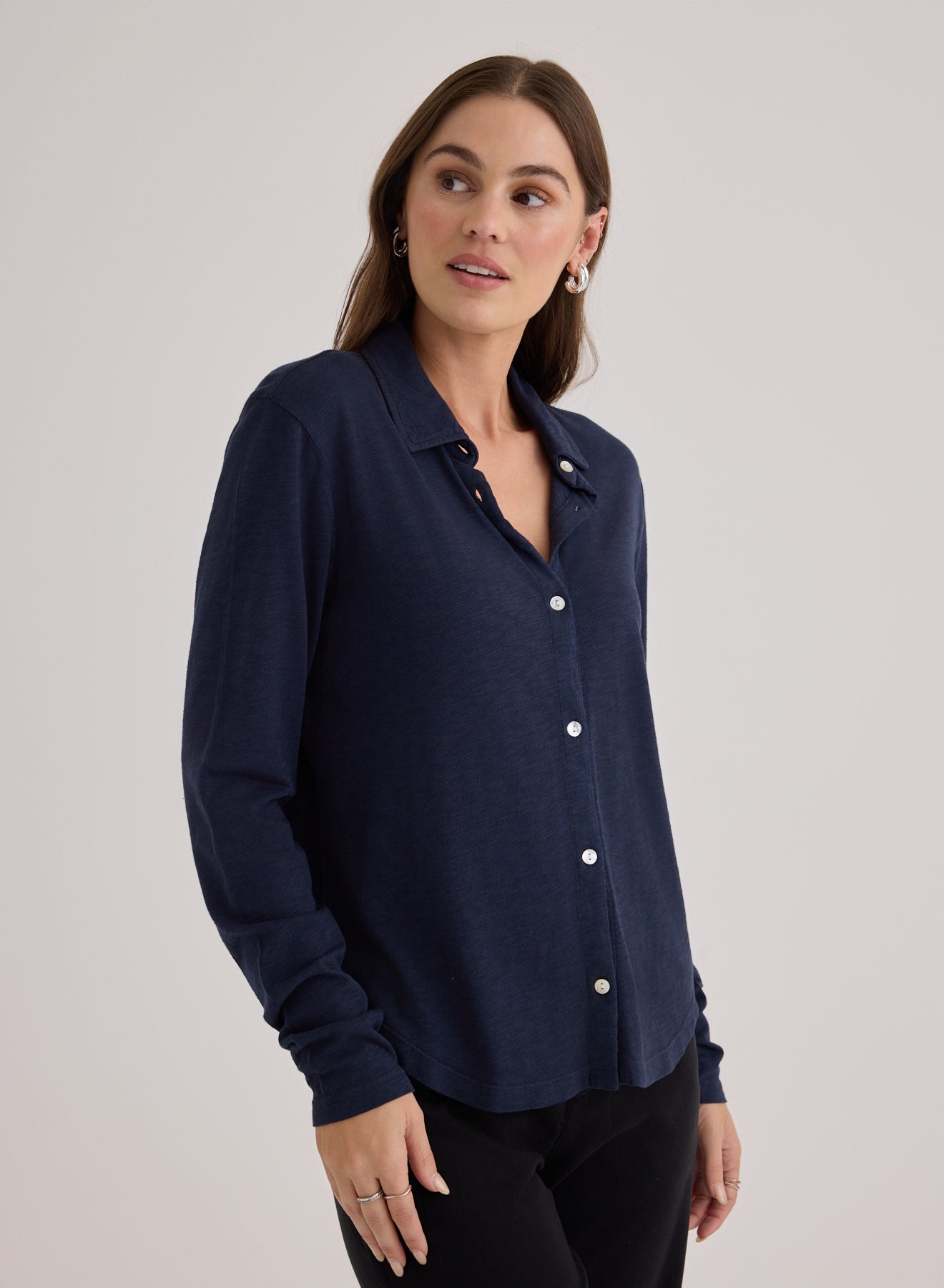 B2241-G55-302 - BUTTON UP KNIT TOP