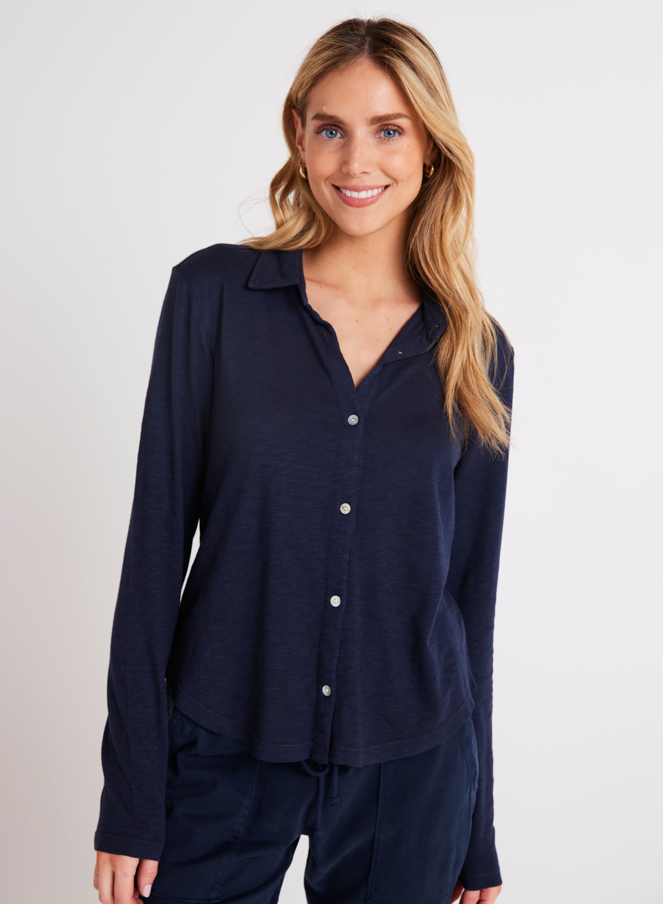 B2241-G55-302 - BUTTON UP KNIT TOP
