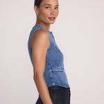 B2546-H89-642 - HIGH NECK FITTED VEST