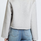 The Zig-Zag Textured Zip-Up in Silber Taupe