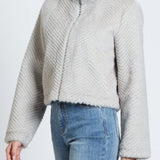 The Zig-Zag Textured Zip-Up in Silber Taupe