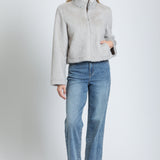 The Zig-Zag Textured Zip-Up in Silber Taupe