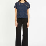 Carmen Top in Navy Lace