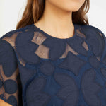 Carmen Top in Navy Lace