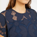 Carmen Top in Navy Lace