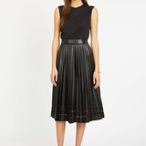 Alana Skirt in Black Vegan Leather