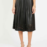 Alana Skirt in Black Vegan Leather