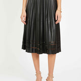 Alana Skirt in Black Vegan Leather