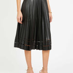 Alana Skirt in Black Vegan Leather