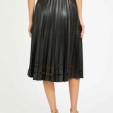 Alana Skirt in Black Vegan Leather